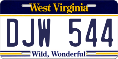 WV license plate DJW544