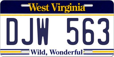 WV license plate DJW563