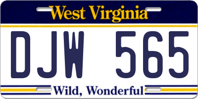 WV license plate DJW565