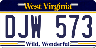 WV license plate DJW573