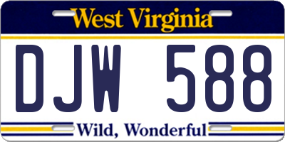WV license plate DJW588