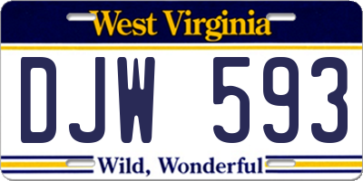 WV license plate DJW593