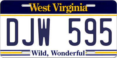 WV license plate DJW595