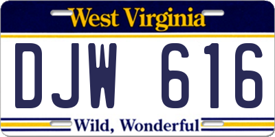 WV license plate DJW616