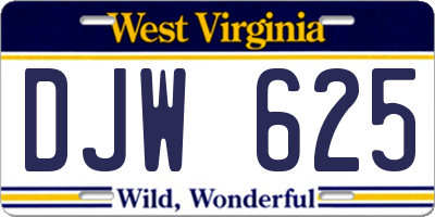WV license plate DJW625