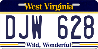 WV license plate DJW628