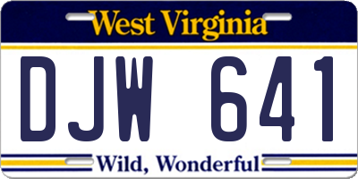 WV license plate DJW641