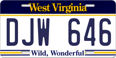 WV license plate DJW646