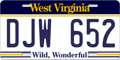 WV license plate DJW652