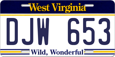 WV license plate DJW653