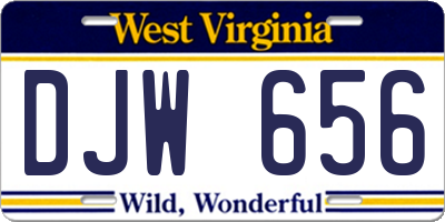 WV license plate DJW656