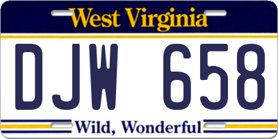 WV license plate DJW658