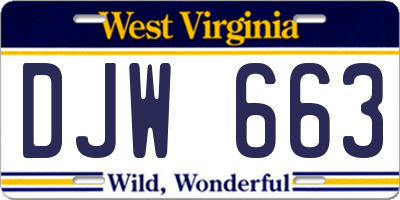 WV license plate DJW663
