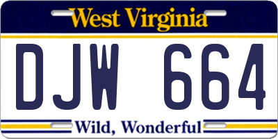 WV license plate DJW664