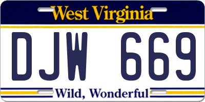 WV license plate DJW669