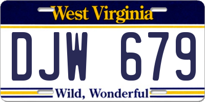WV license plate DJW679
