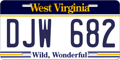 WV license plate DJW682