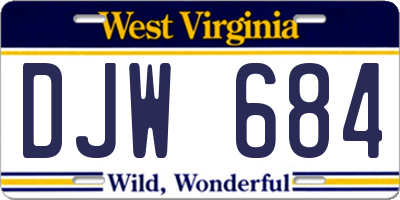WV license plate DJW684