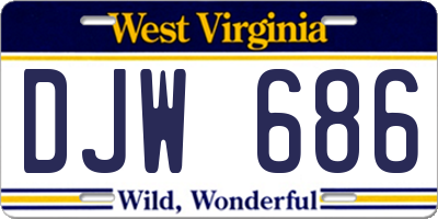 WV license plate DJW686