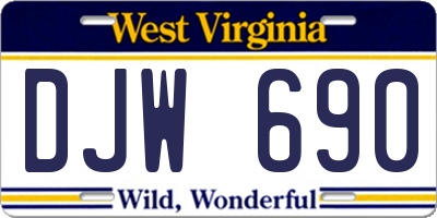WV license plate DJW690