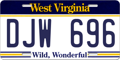 WV license plate DJW696