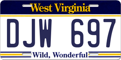 WV license plate DJW697