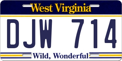 WV license plate DJW714