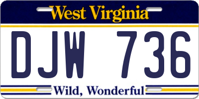 WV license plate DJW736