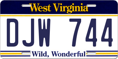WV license plate DJW744