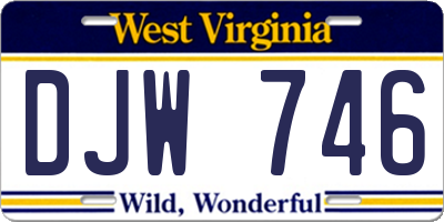 WV license plate DJW746