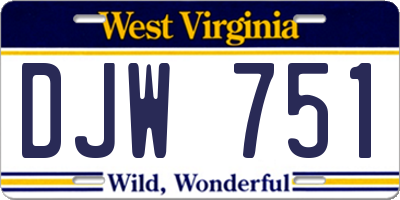 WV license plate DJW751
