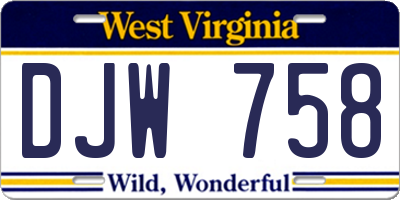 WV license plate DJW758