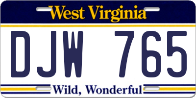 WV license plate DJW765