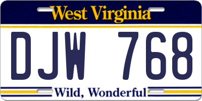 WV license plate DJW768