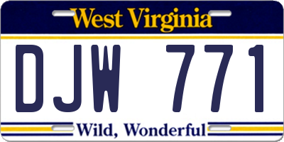 WV license plate DJW771