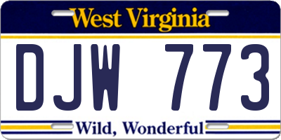 WV license plate DJW773