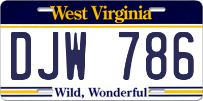 WV license plate DJW786