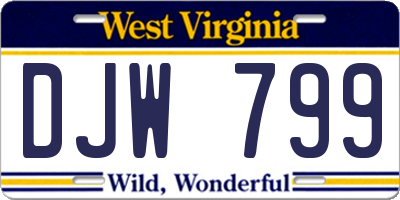 WV license plate DJW799