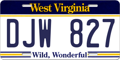 WV license plate DJW827