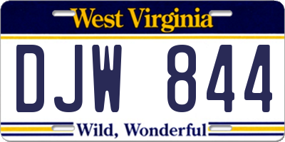 WV license plate DJW844