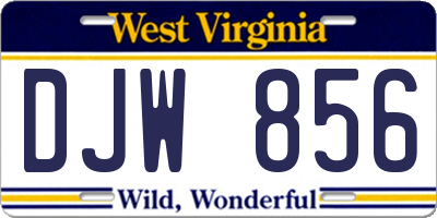 WV license plate DJW856