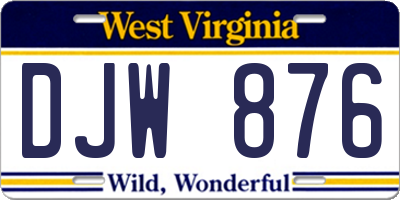 WV license plate DJW876