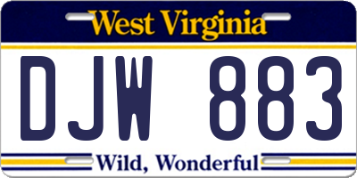 WV license plate DJW883