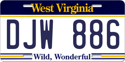 WV license plate DJW886