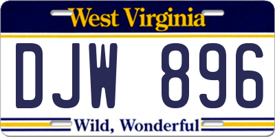 WV license plate DJW896