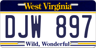 WV license plate DJW897