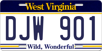 WV license plate DJW901