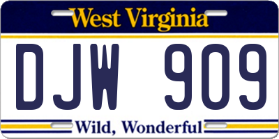 WV license plate DJW909
