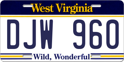 WV license plate DJW960