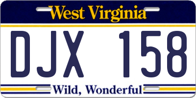 WV license plate DJX158
